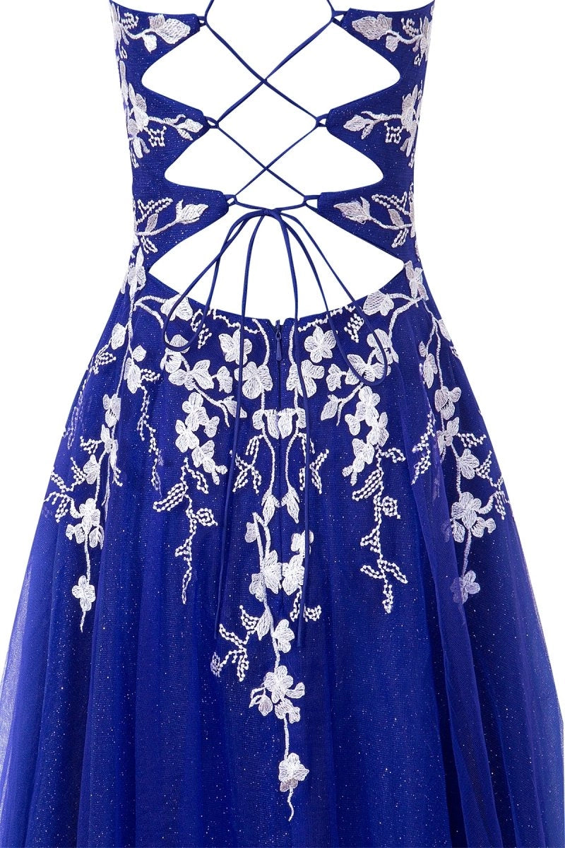 Aline Short Glitter Tulle Homecoming Dresses with Appliques