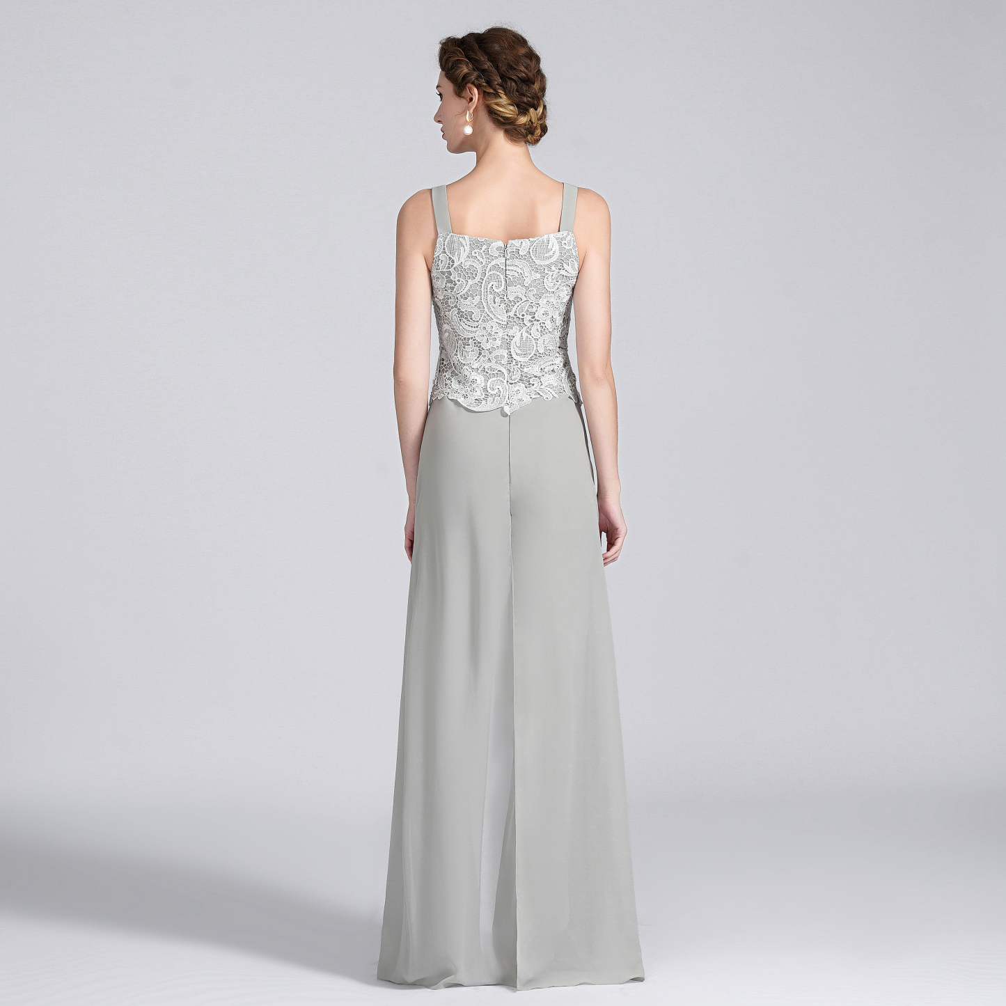Jumpsuit Pantsuit 3 Piece Floor Length Mother of the Bride Dress 