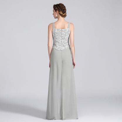 Jumpsuit Pantsuit 3 Piece Floor Length Mother of the Bride Dress 