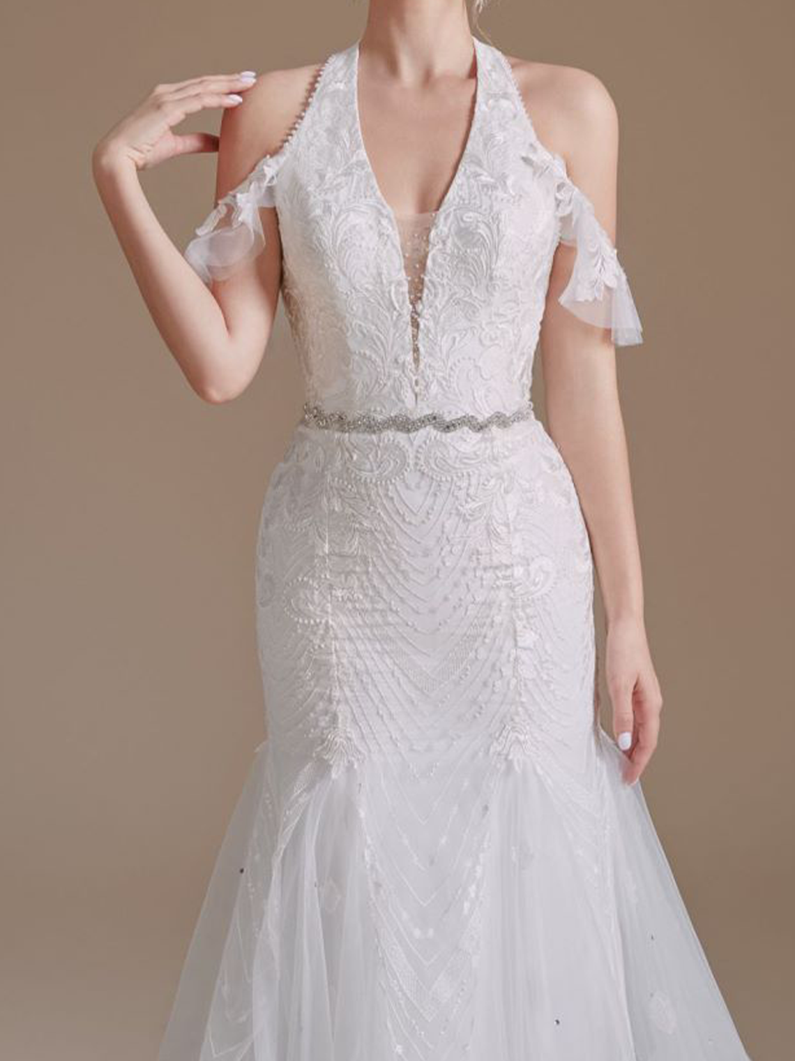 Trumpet/Mermaid Elegant Sleeveless Sweep/BrushTrain Wedding Dresses