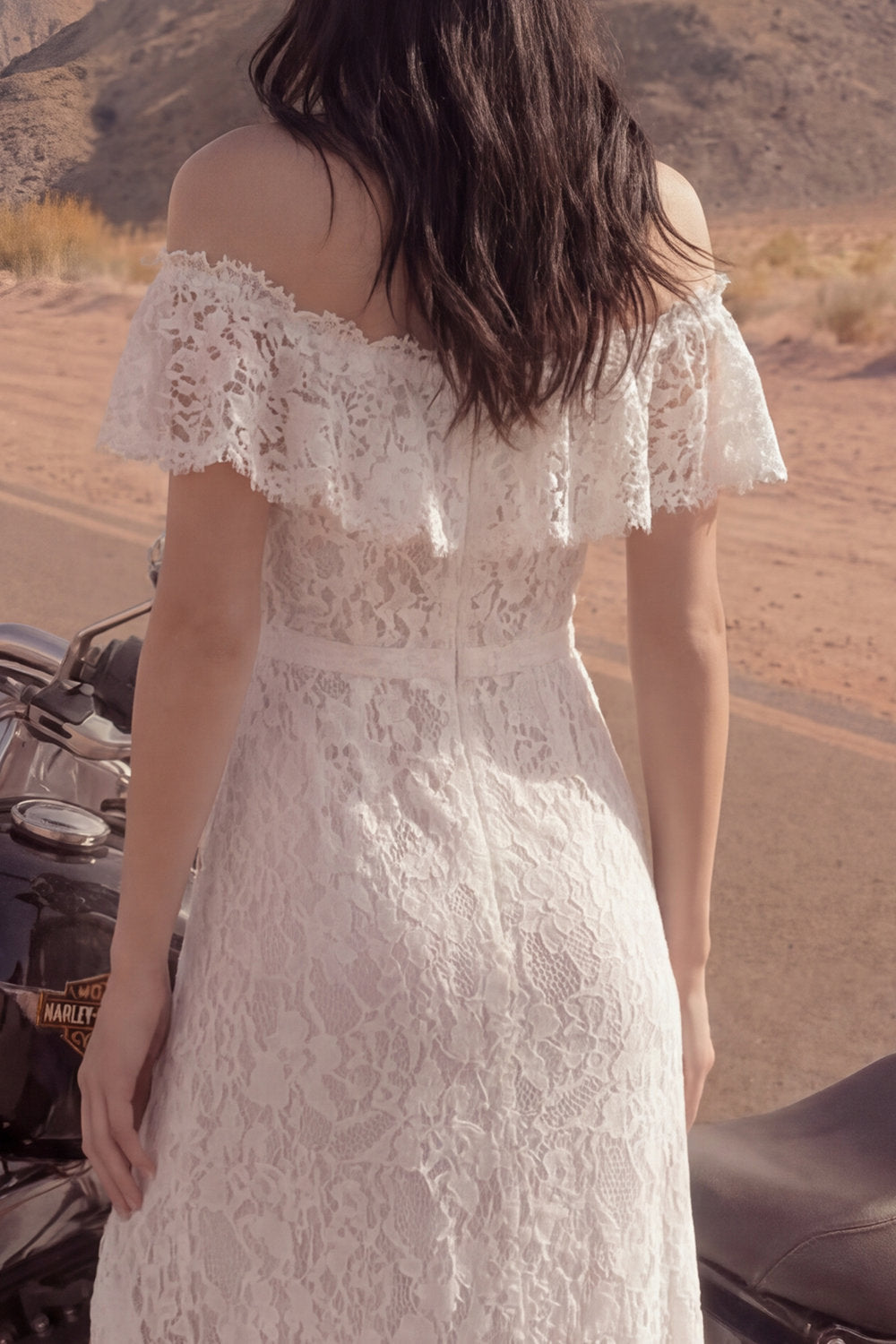 Floral Ivory Maxi Boho Sheath Engagement Dresses with Slit, image 4