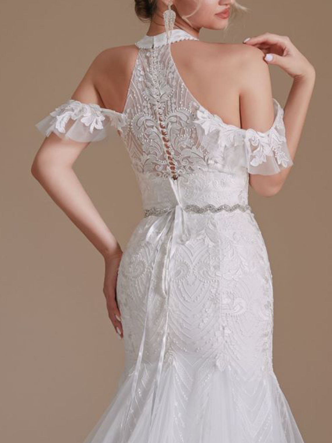 Trumpet/Mermaid Elegant Sleeveless Sweep/BrushTrain Wedding Dresses