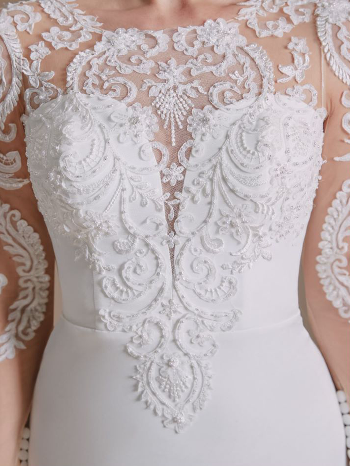 Trumpet/Mermaid Long Sleeve Sweep/BrushTrain Elegant Wedding Dresses