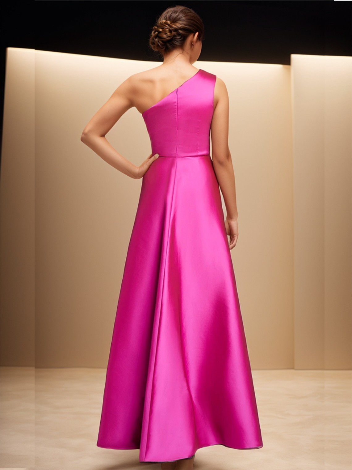 Sheath/Column Evening Dress Floor Length One Shoulder Prom Dress