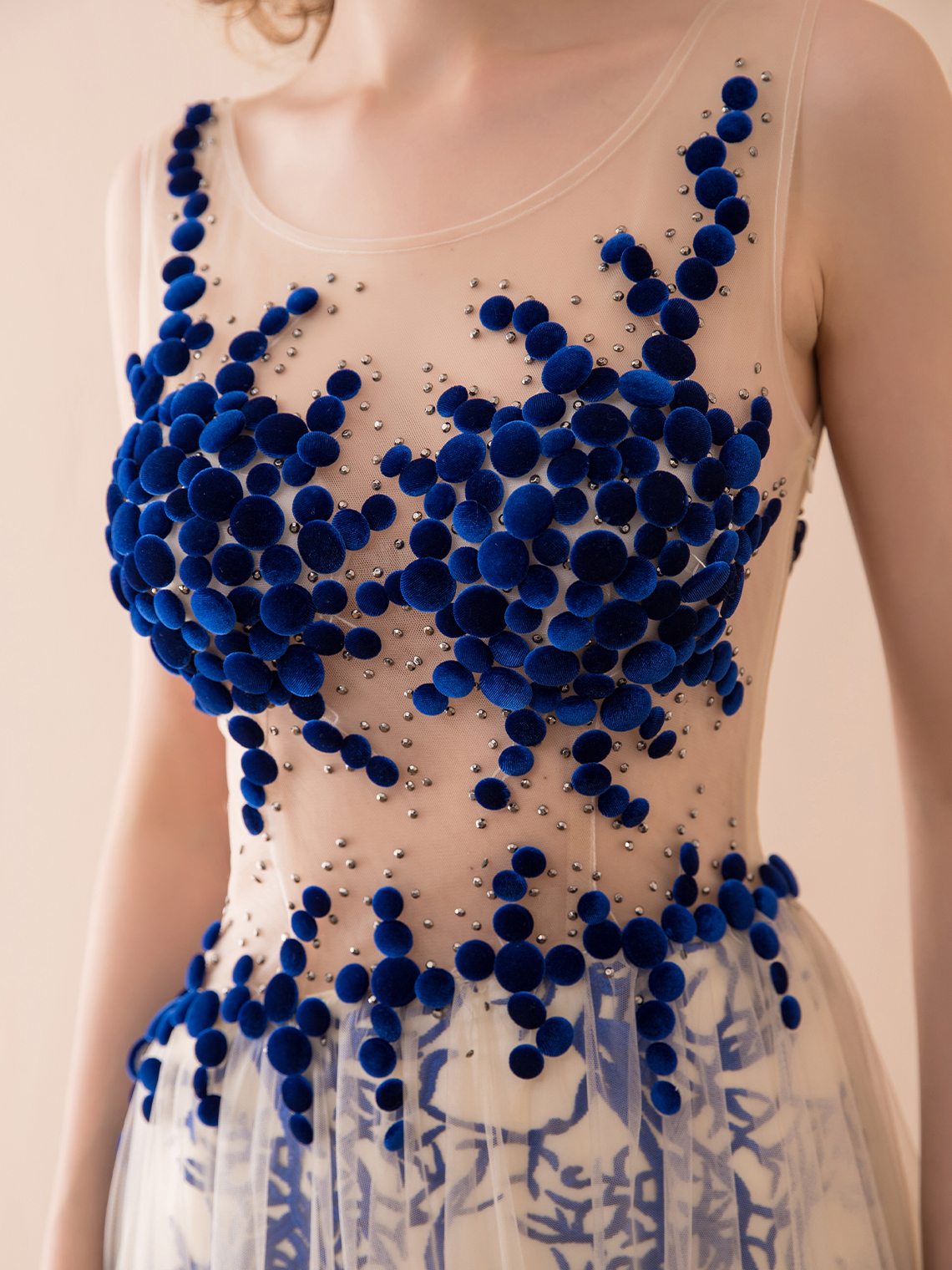 A-Line/Princess Illusion Sexy Prom Gown Tulle with Sequin Appliques