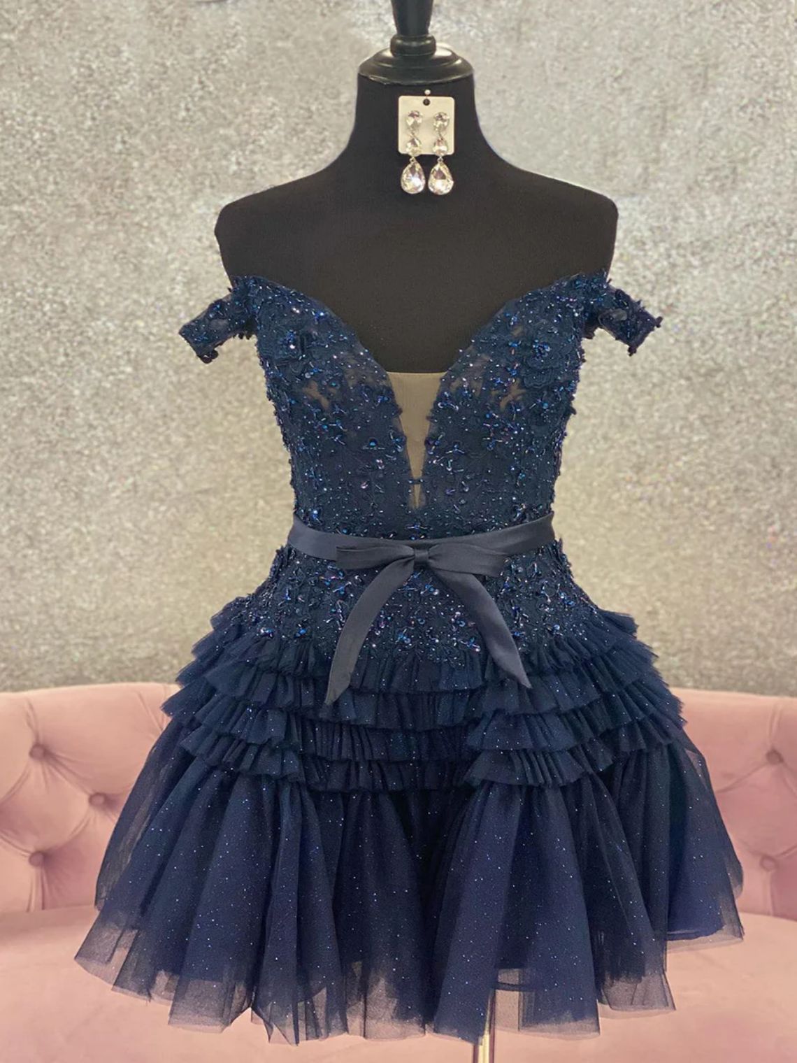 A Line Short/Mini Tulle Tiered Short Homecoming Dress