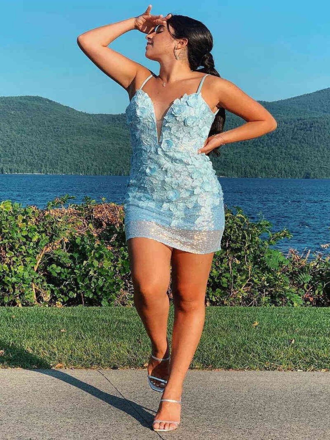 Sheath/Column Bodycon Backless Sequins Party Homecoming Dress