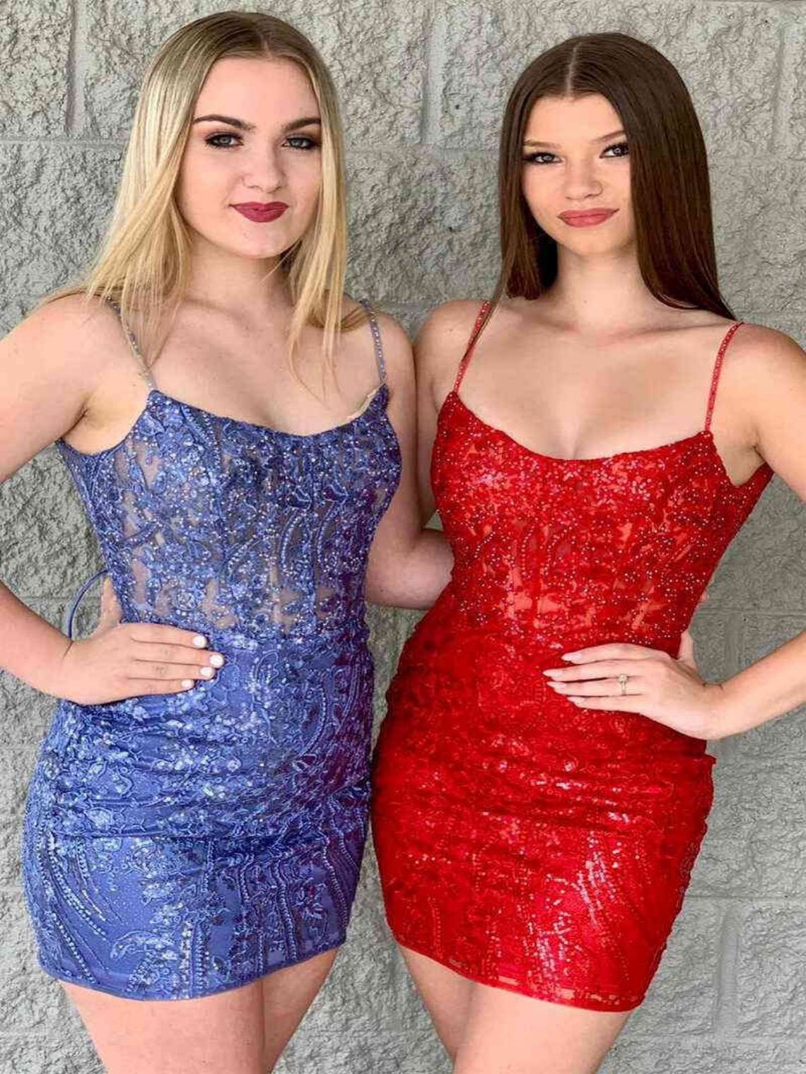 Sheath/Column Fitted Short Homecoming Dress with Sheer Lace Bodice