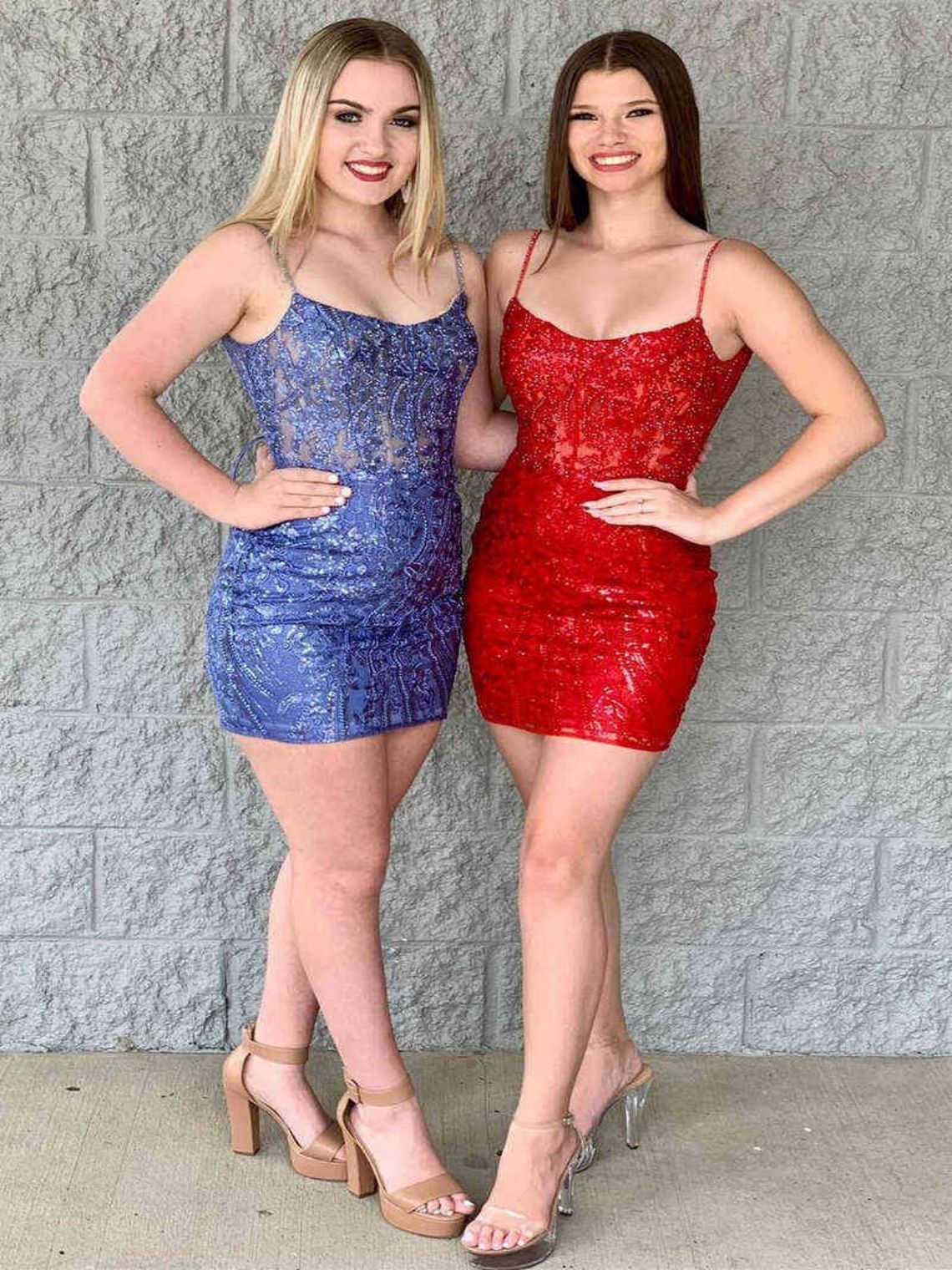 Sheath/Column Fitted Short Homecoming Dress with Sheer Lace Bodice