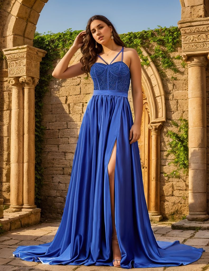 A-Line/Princess Sleeveless Spaghetti Straps Sweep/BrushTrain Long Prom Evening Dresses