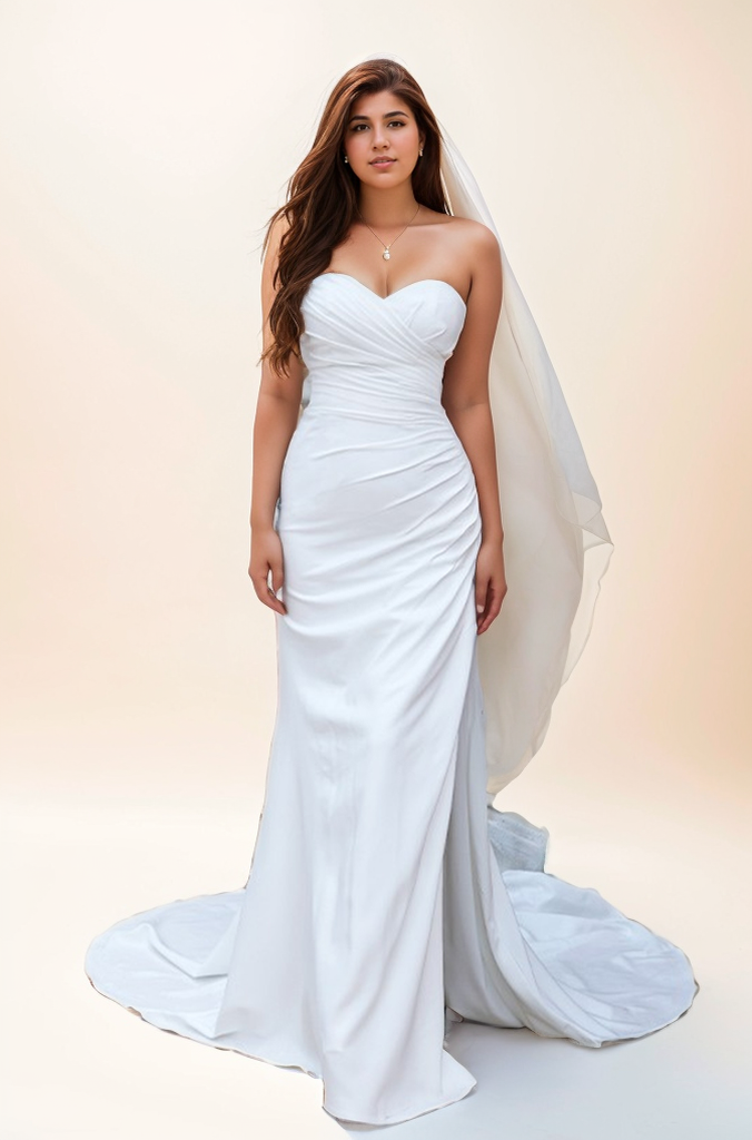 Trumpet/Mermaid Pure Color Sexy Off the Shoulder Sleeveless Sweep/BrushTrain Wedding Dresses 