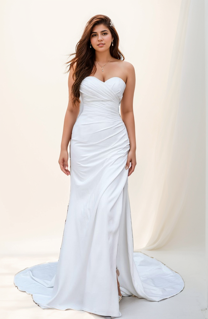 Trumpet/Mermaid Pure Color Sexy Off the Shoulder Sleeveless Sweep/BrushTrain Wedding Dresses 