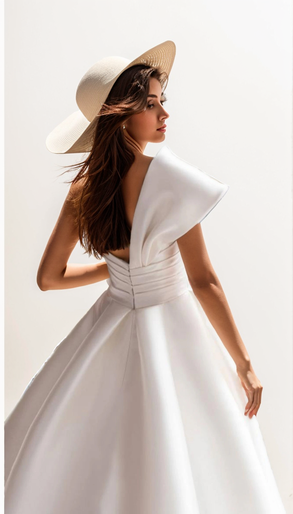 Ball Gown Pure Color Elegant One Shoulder Sleeveless Chapel Train Wedding Dresses 