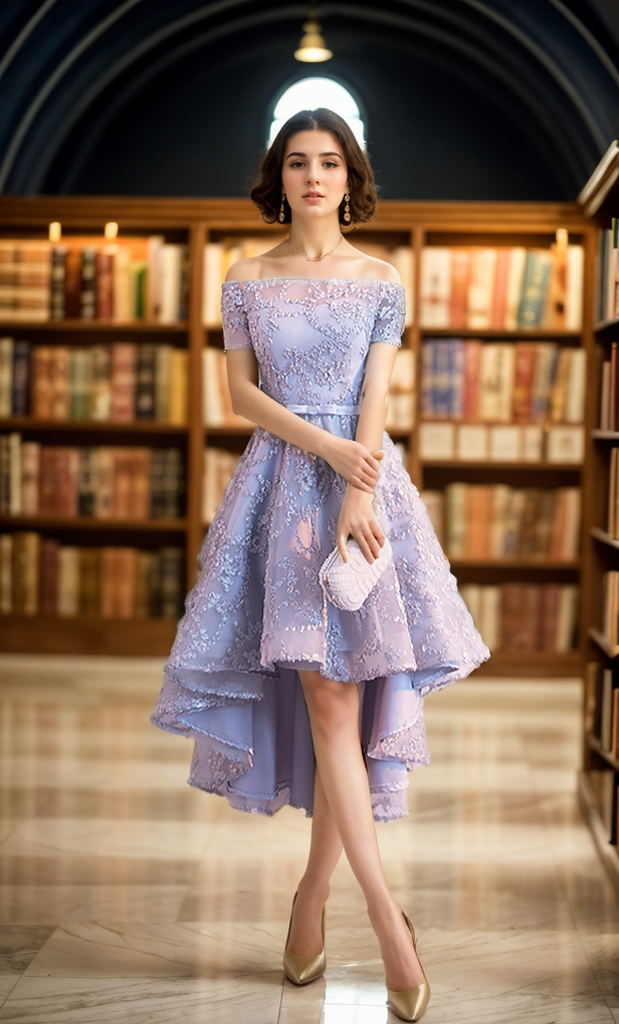 A-Line/Princess Short Sleeve Tea-Length Cocktail Homecoming Party Dress