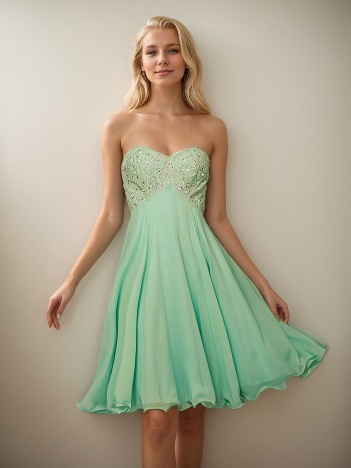 A-Line Party Dresses Sparkle Beads Cocktail Dress Homecoming Dress