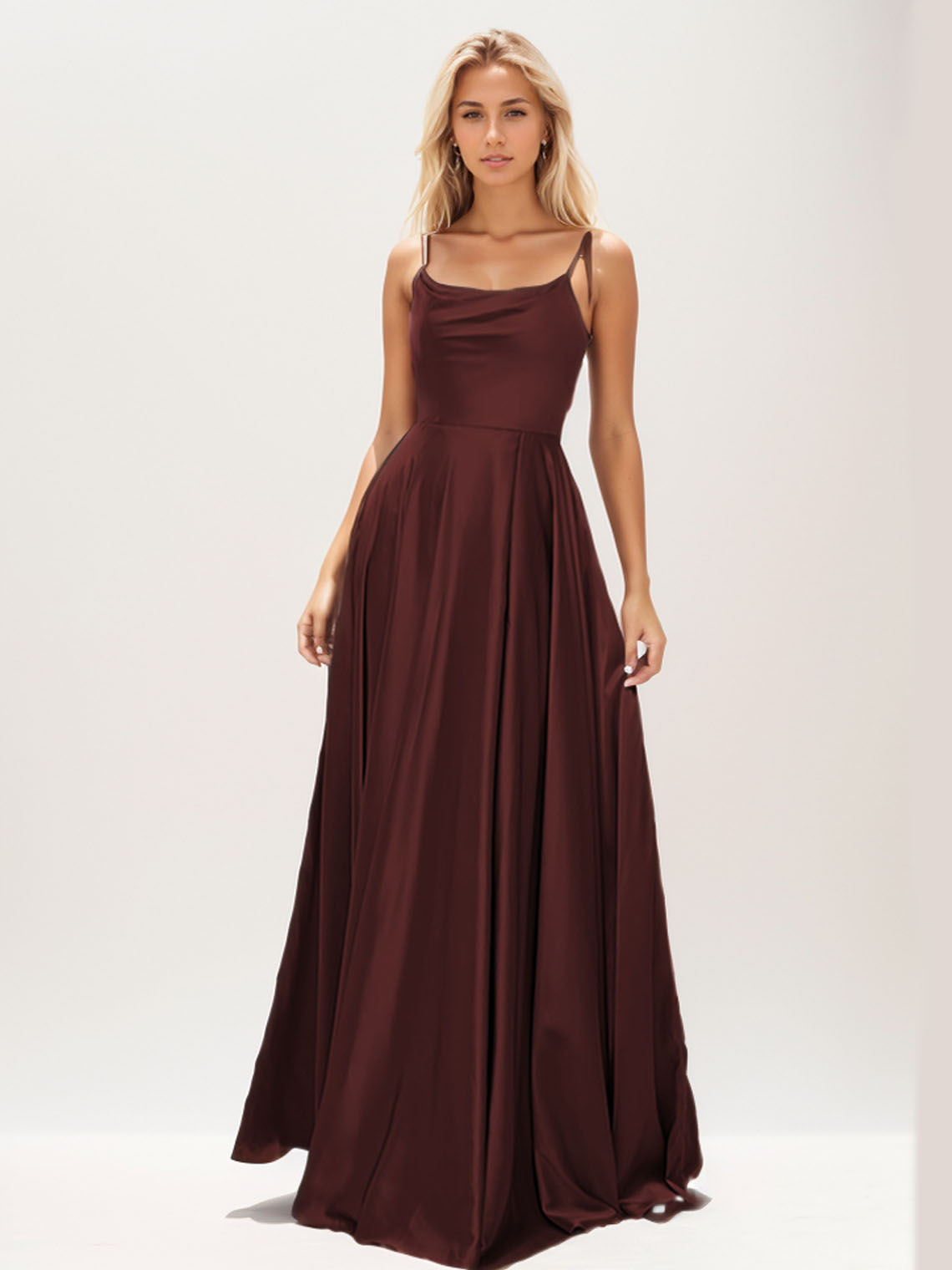 A-Line/Princess Sleeveless Spaghetti Straps Floor-Length Long Prom Evening Dresses