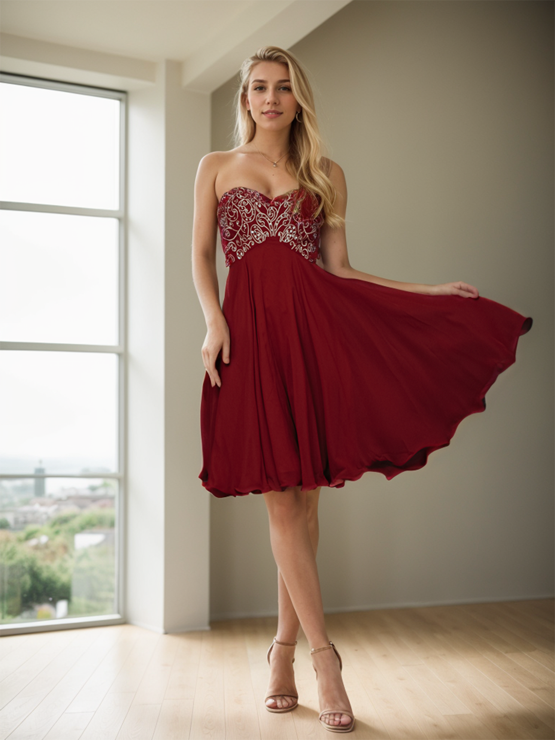 A-Line Party Dresses Sparkle Beads Cocktail Dress Homecoming Dress