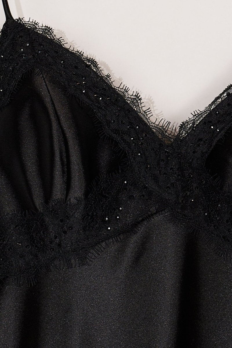 Black Spaghetti Straps Mermaid Satin Backless Prom Dresses With Beading Evening Dresses, product image 6