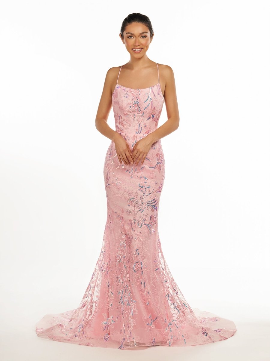 Mermaid Scoop Lace Long Prom Dresses Evening Dresses, product image 11