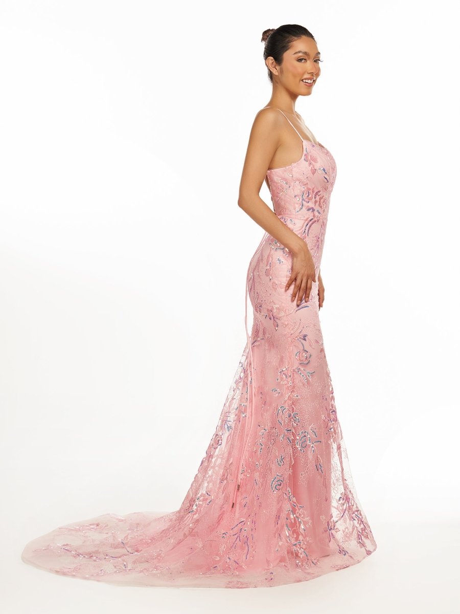 Mermaid Scoop Lace Long Prom Dresses Evening Dresses, product image 15