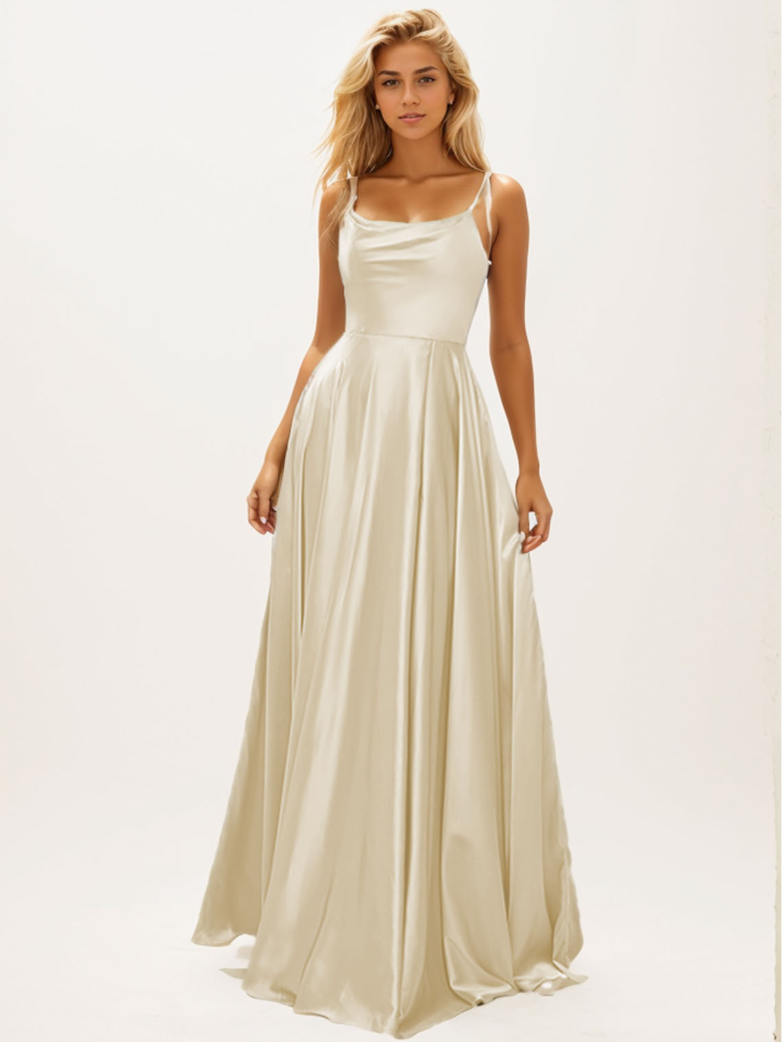 A-Line/Princess Sleeveless Spaghetti Straps Floor-Length Long Prom Evening Dresses
