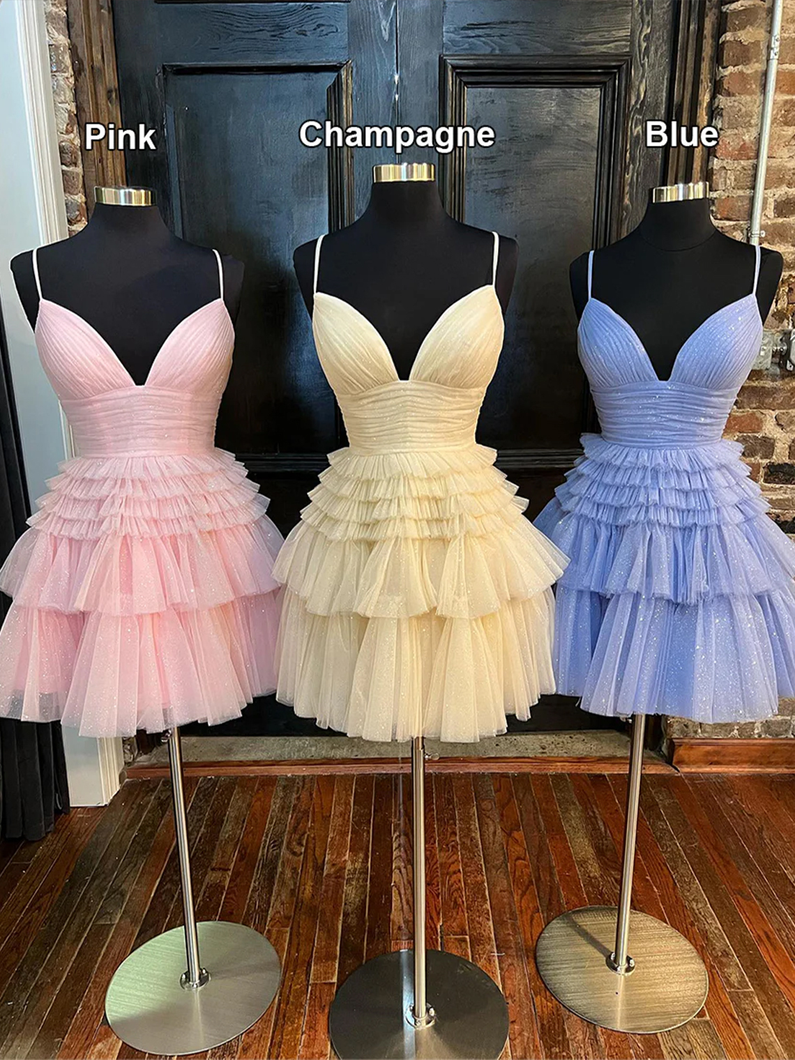 A-line Tiered Short Homecoming Dress