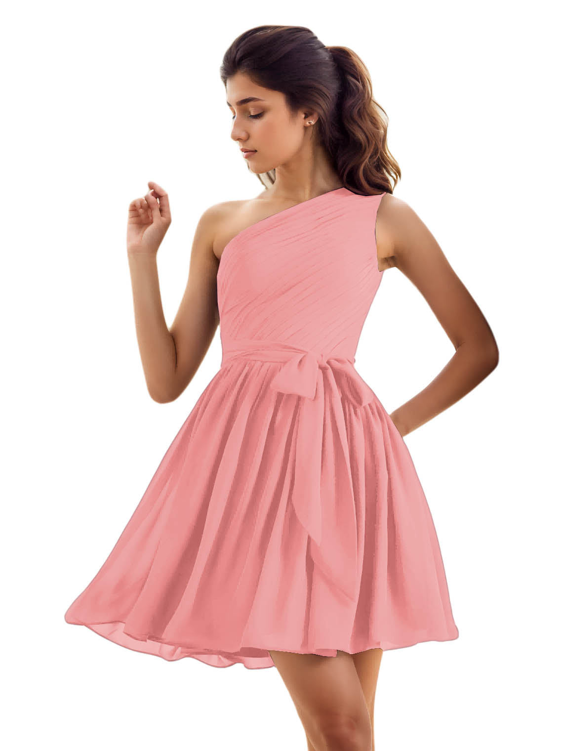 A-Line/Princess Pleats Sleeveless Short Chiffon Bridesmaid Dresses