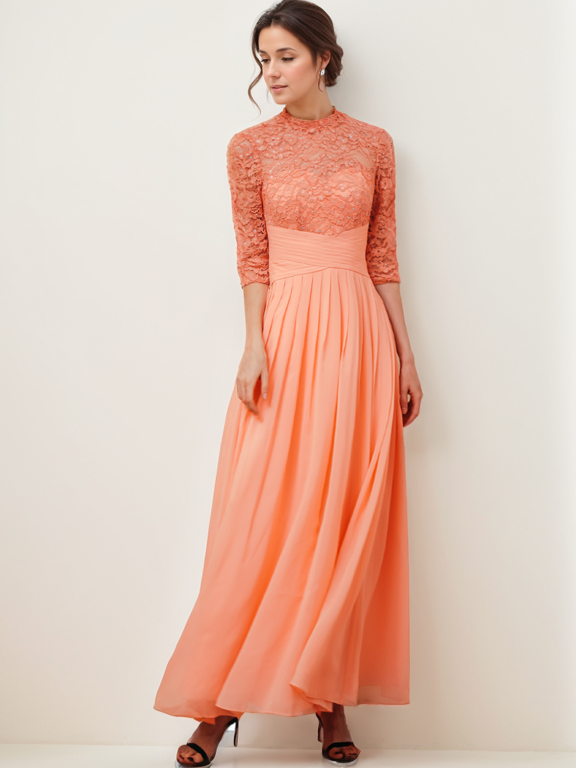 A-Line Elegant Wedding Guest Formal Dress Wedding Party Dress Lace Sequins