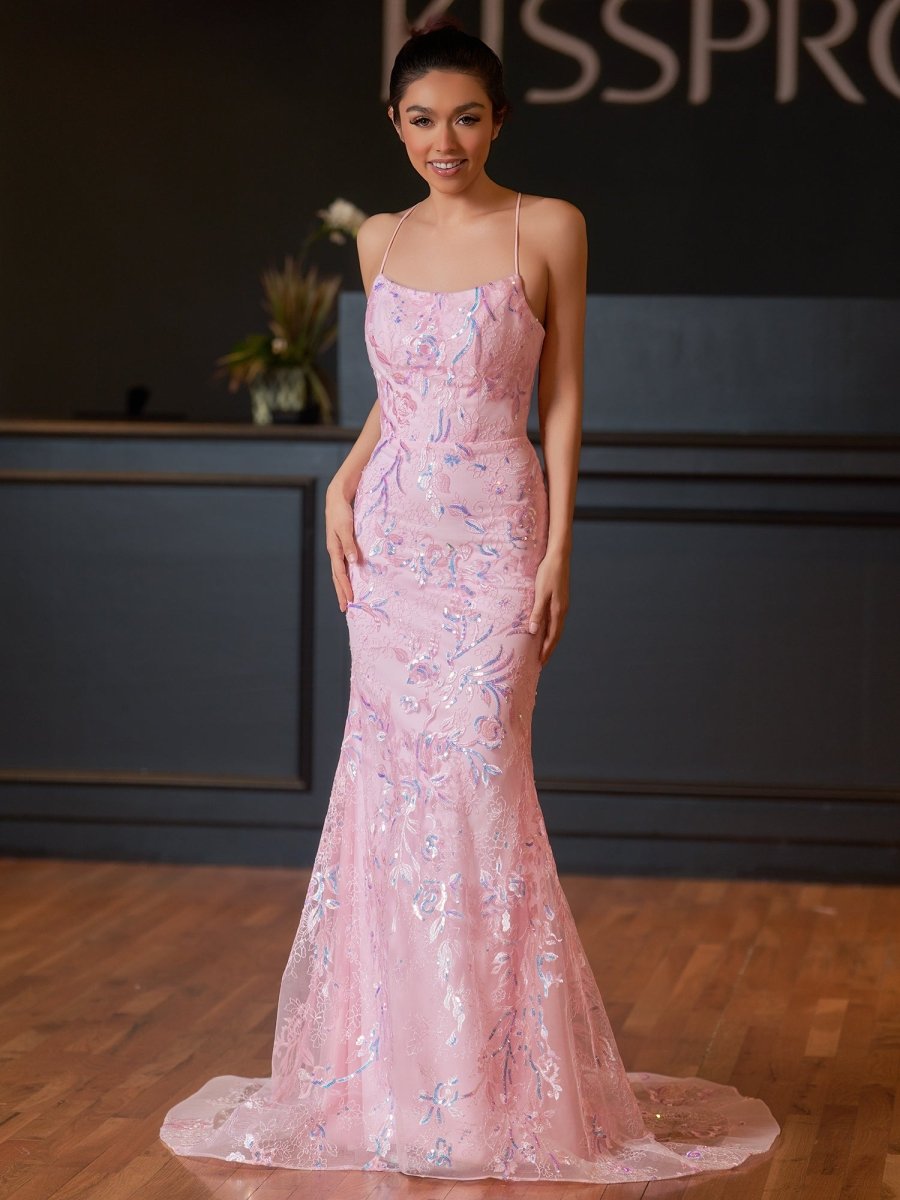 Mermaid Scoop Lace Long Prom Dresses Evening Dresses, product image 16