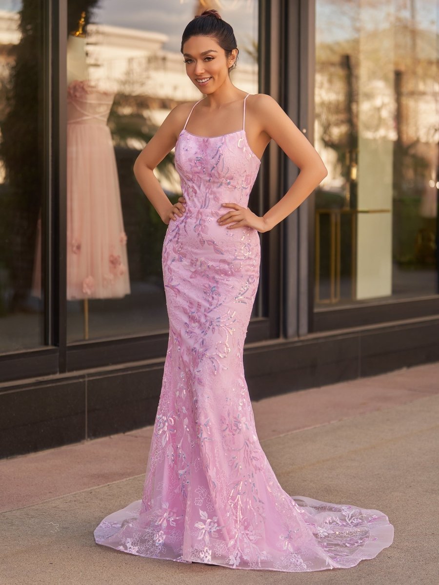 Mermaid Scoop Lace Long Prom Dresses Evening Dresses, product image 8
