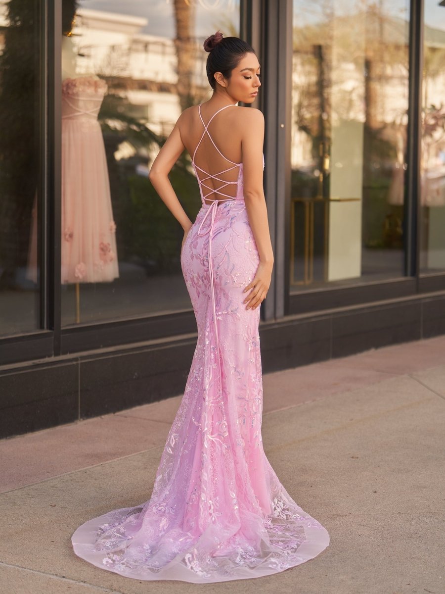 Mermaid Scoop Lace Long Prom Dresses Evening Dresses, product image 7