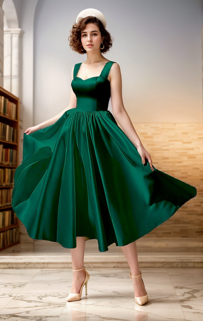 Ball Gown Sleeveless Tea-Length Cocktail Homecoming Party Dress