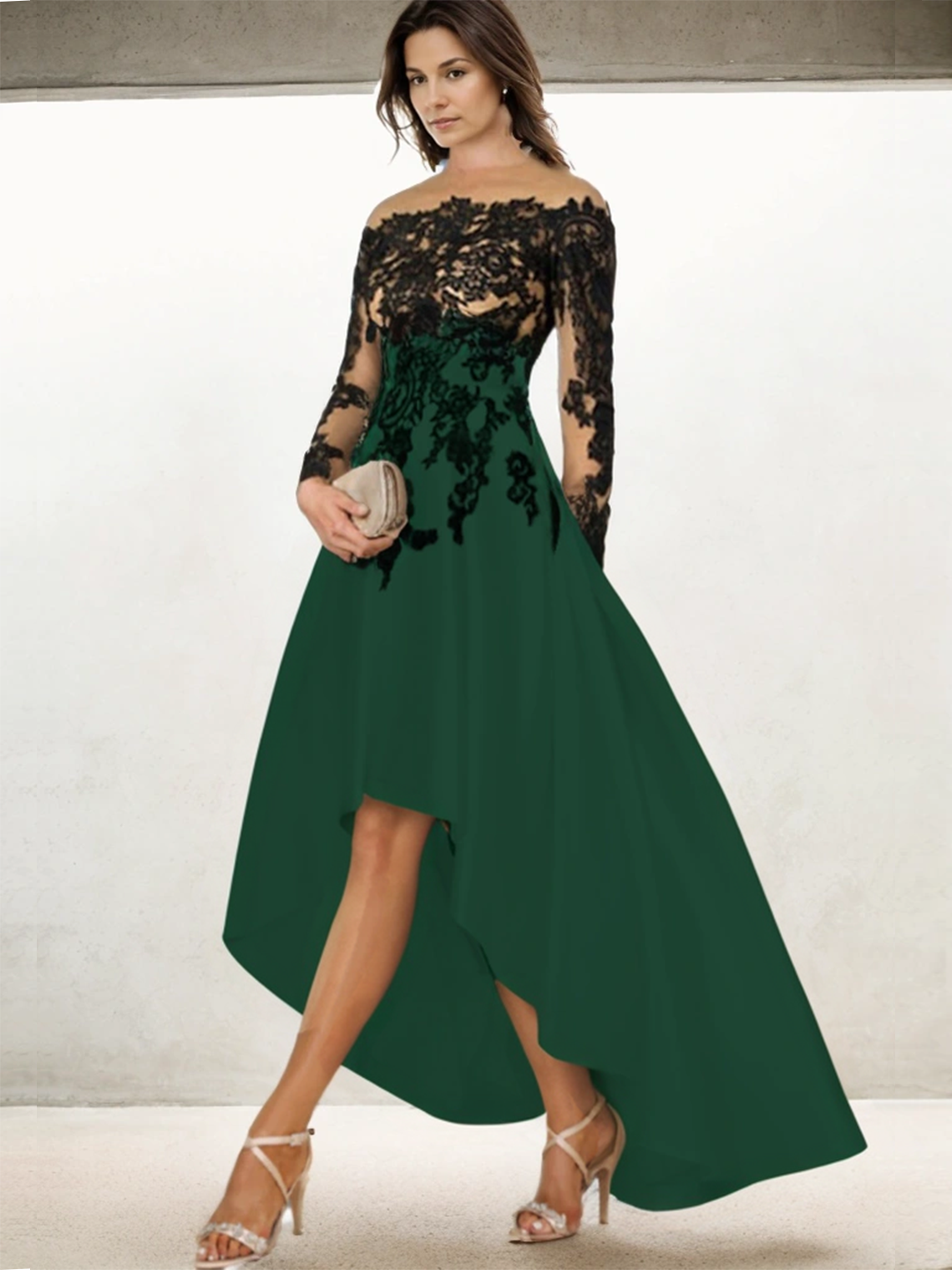 A-Line Mother of the Bride Dress Asymmetrical Appliques Cocktail Dress 