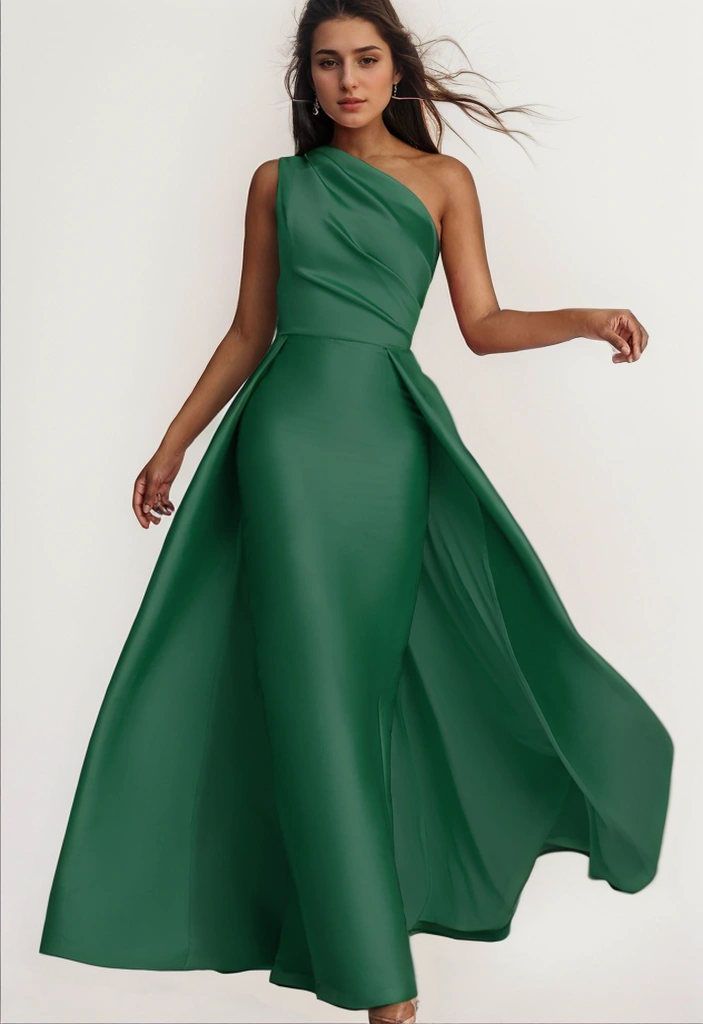 Sheath/Column Evening Dress Floor Length One Shoulder Prom Dress