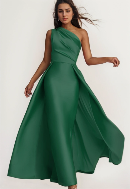 Dress Sheath/Column Evening Dress with Floor Length One Shoulder