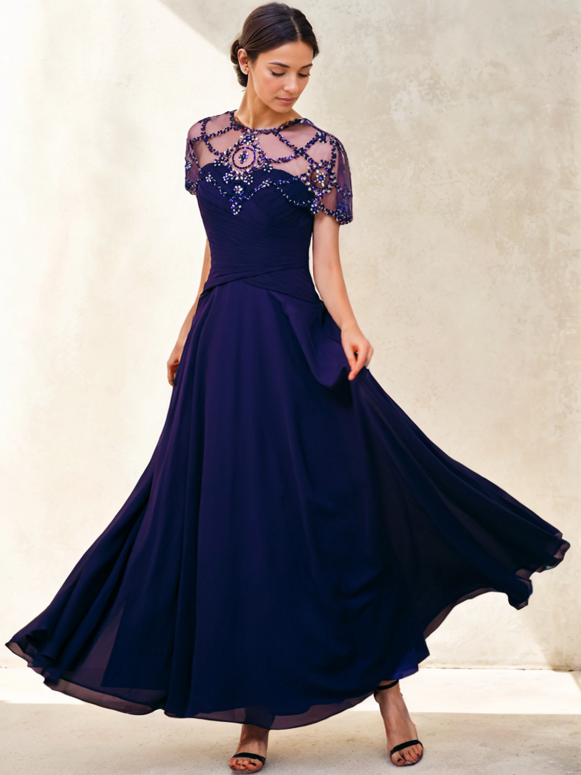A-Line Elegant Wedding Guest Wedding Party Gown Formal Evening Dress 