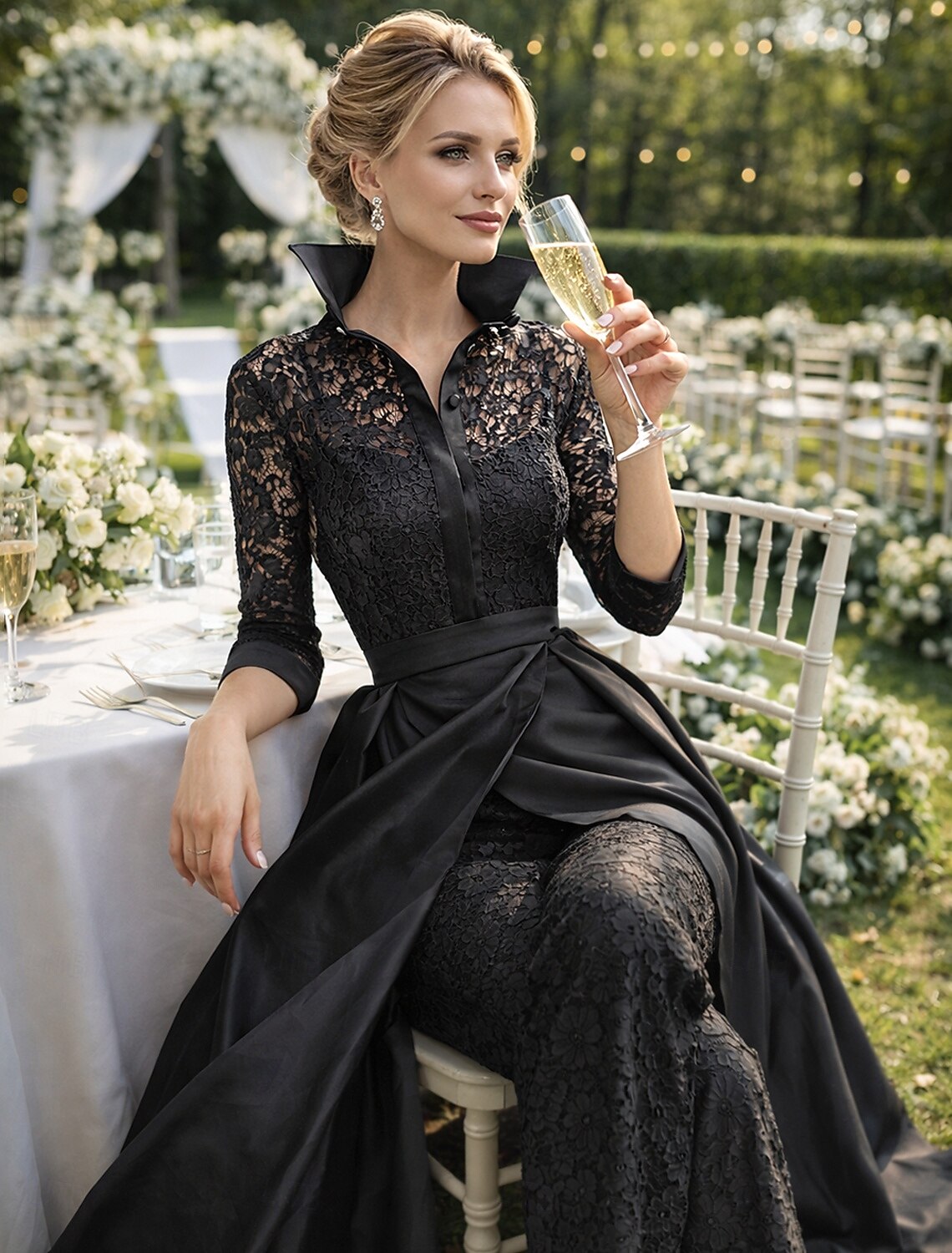 Jumpsuit Pantsuit Floor Length Mother of the Bride Dress