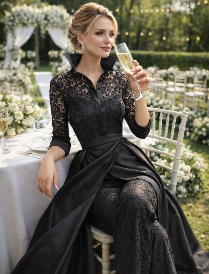 Jumpsuit Pantsuit Floor Length Mother of the Bride Dress