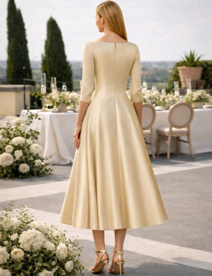  A-Line Tea Length Cocktail Dresses Party Dresses 