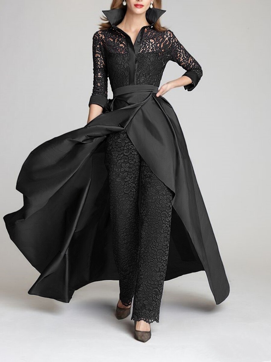 Jumpsuit Pantsuit Floor Length Mother of the Bride Dress