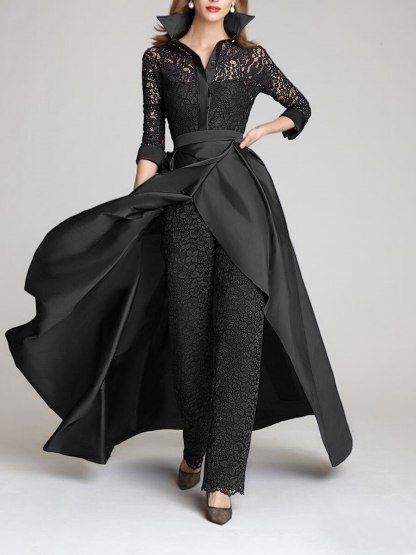 Jumpsuit Pantsuit Floor Length Mother of the Bride Dress