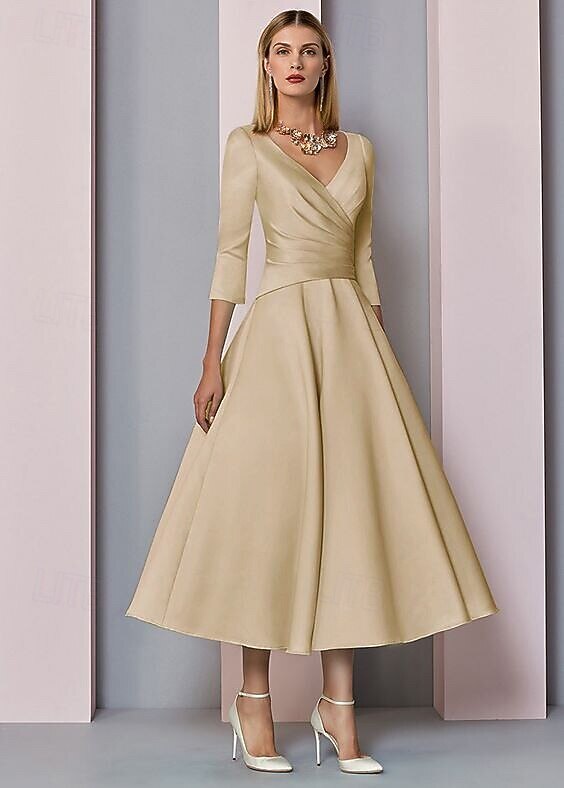  A-Line Tea Length Cocktail Dresses Party Dresses 