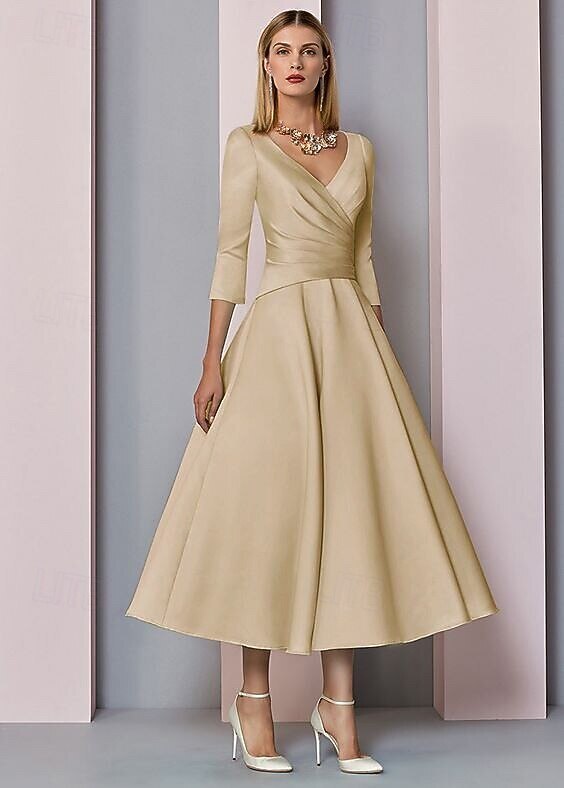  A-Line Tea Length Cocktail Dresses Party Dresses 