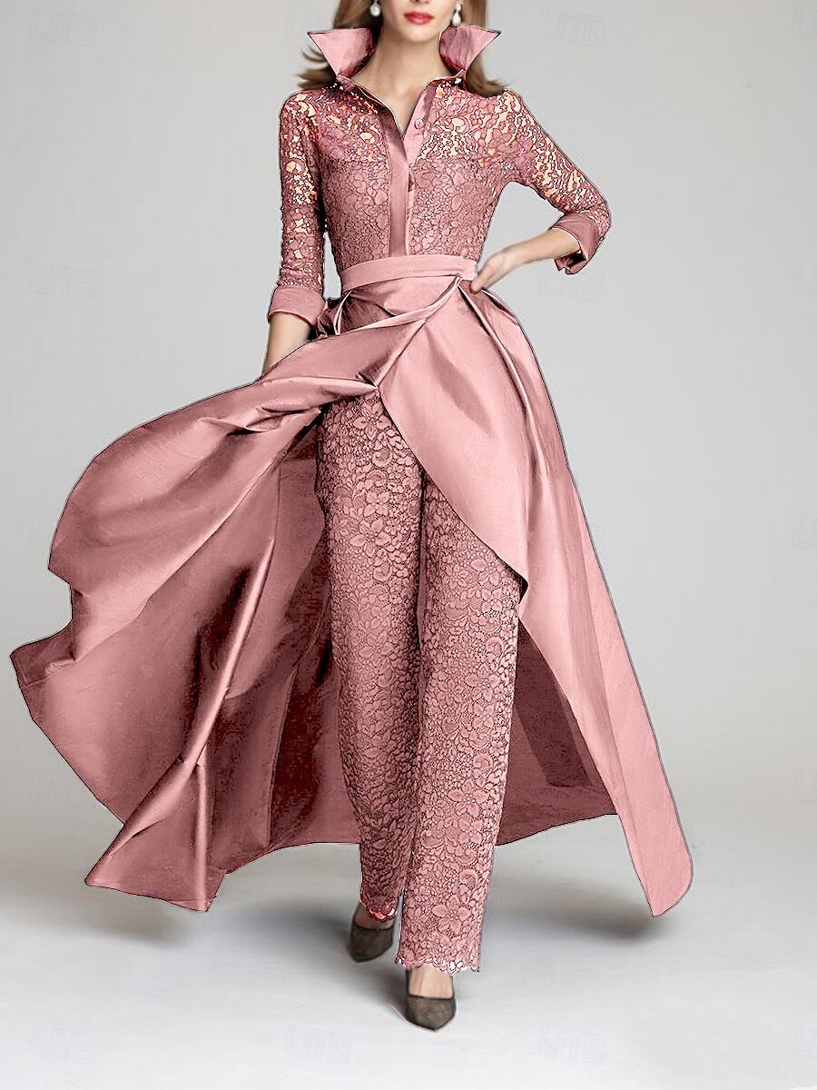 Jumpsuit Pantsuit Floor Length Mother of the Bride Dress