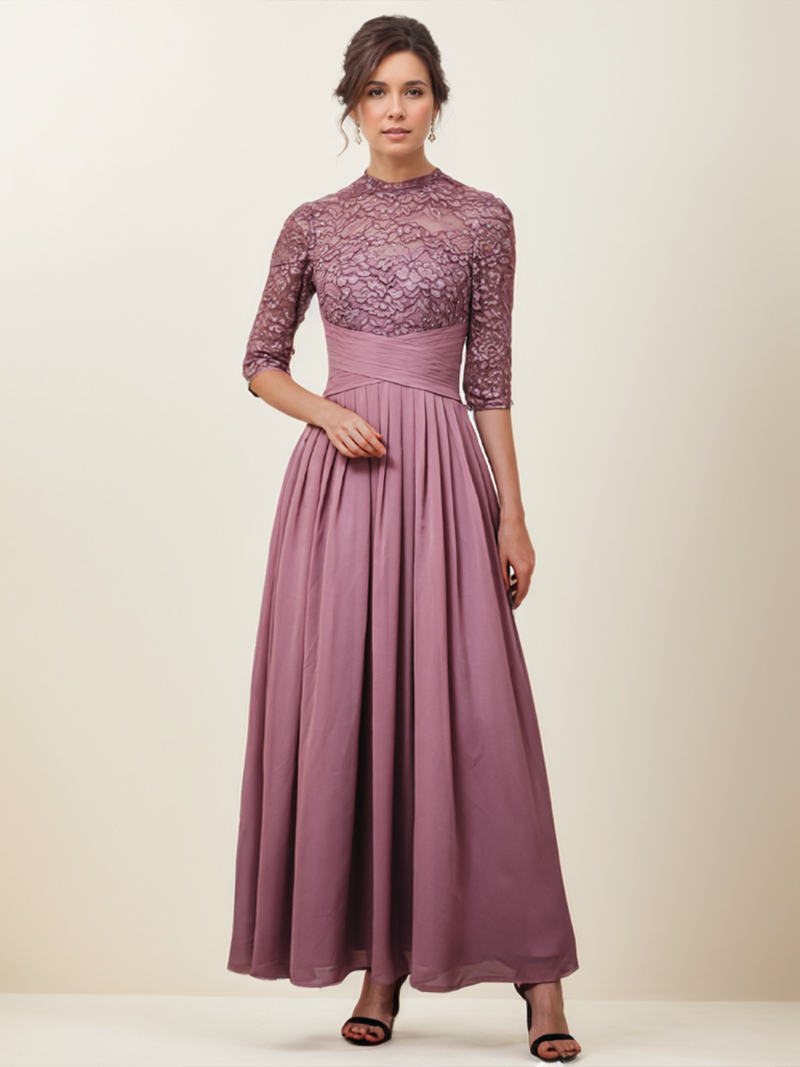 A-Line Elegant Wedding Guest Formal Dress Wedding Party Dress Lace