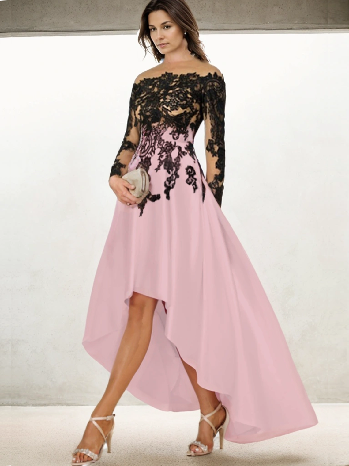 A-Line Mother of the Bride Dress Asymmetrical Appliques Cocktail Dress 