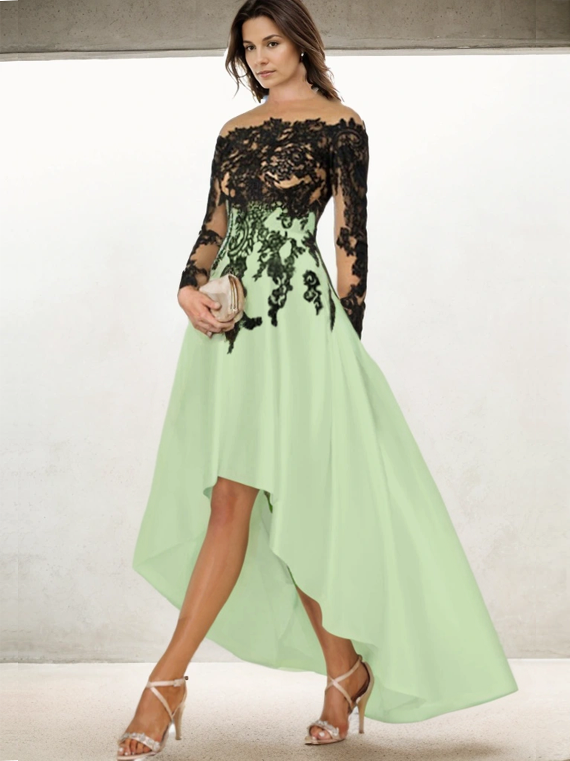 A-Line Mother of the Bride Dress Asymmetrical Appliques Cocktail Dress 