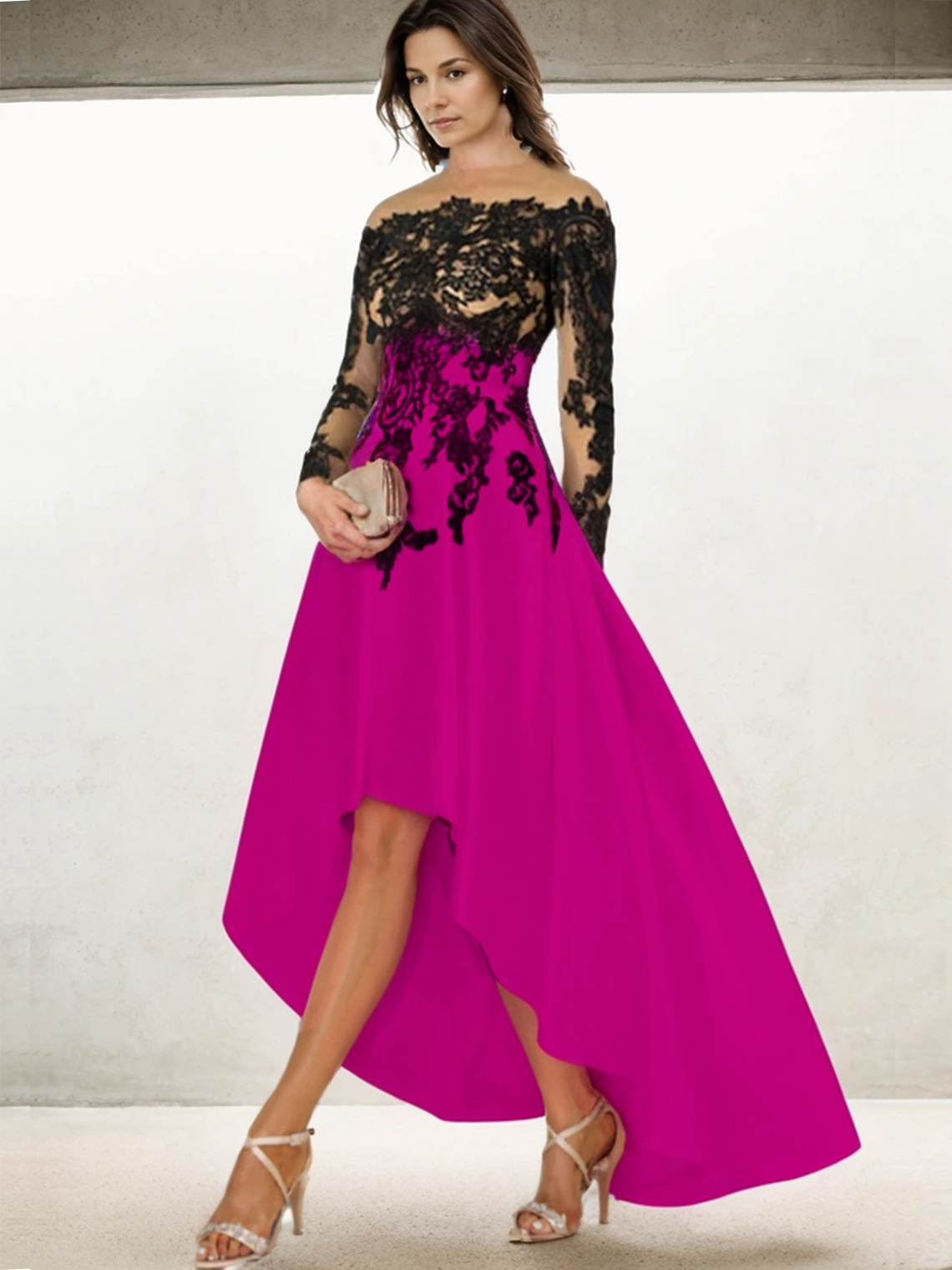 A-Line Mother of the Bride Dress Asymmetrical Appliques Cocktail Dress 