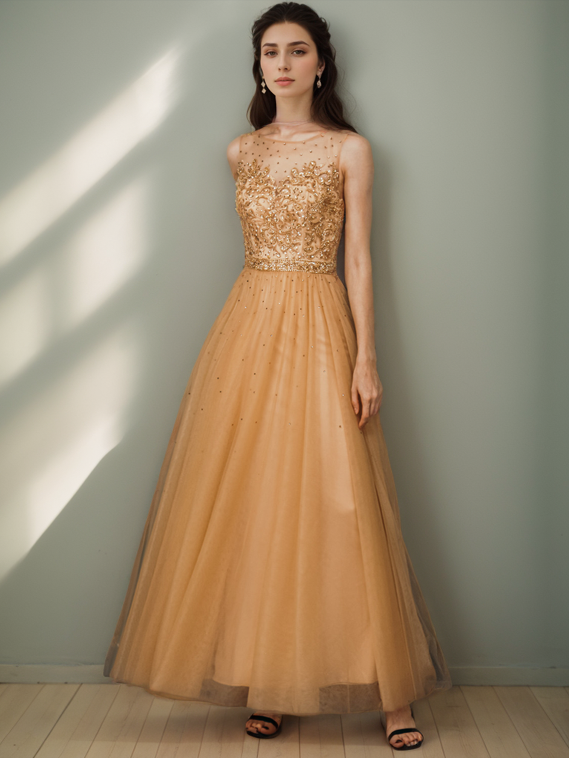 A-Line Prom Dresses Elegant Wedding Guest Beading Formal Evening Dress 