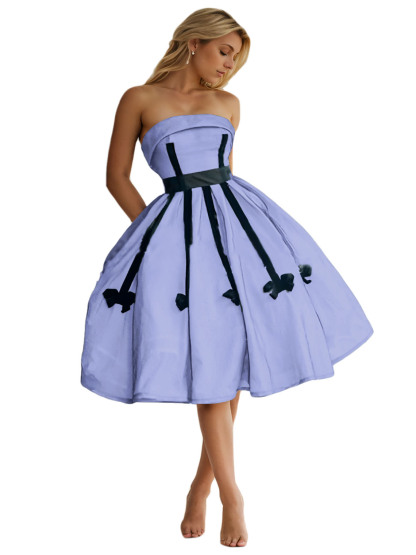 Dress  A-Line Elegant Cocktail Dress Party Wear with Pleats Sash/Ribbon